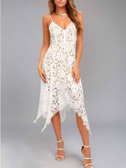 One Wish Lace Midi Dress White