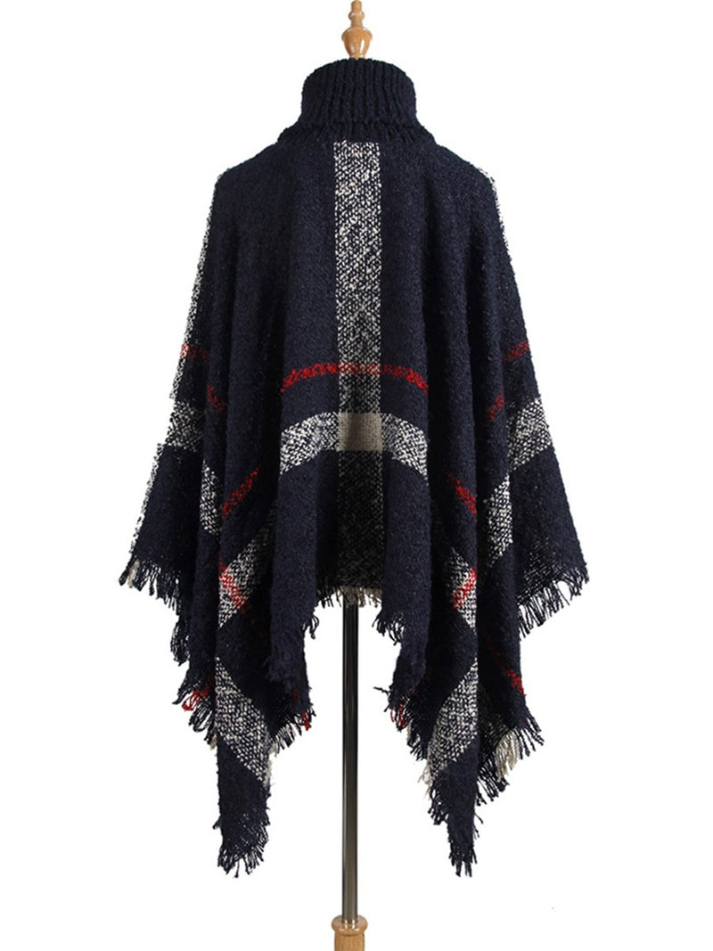 High Collar Tassel Cloak Loose Free Size Sweater