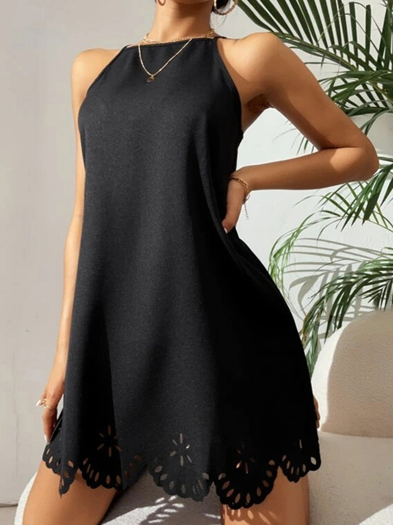 Women's Dresses Halter Lace Hollow Irregular Dress