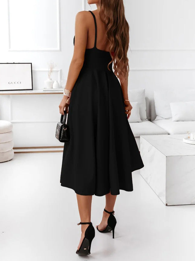 Women's Dresses Solid Sling V-Neck Sleeveless Dress