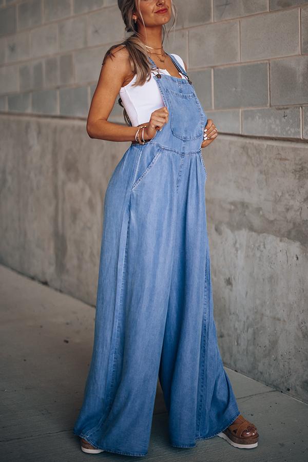 Good Day Wide Leg Overalls Jumpsuit