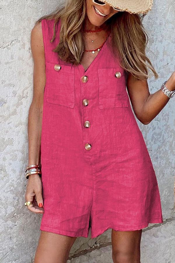 Splendor Summer Cotton Pocketed Romper