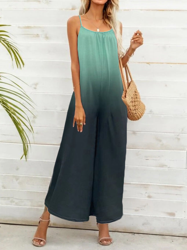 Women's Jumpsuits Casual Gradient Sling Sleeveless Jumpsuit