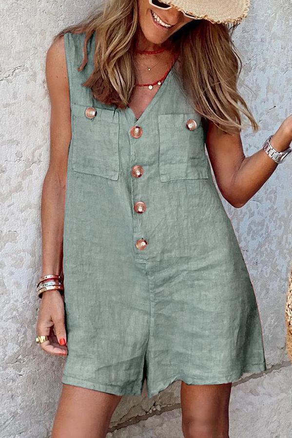 Splendor Summer Cotton Pocketed Romper