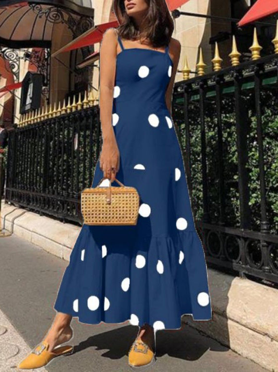 Women's Dresses Sling Polka Dot Print Sleeveless Dress