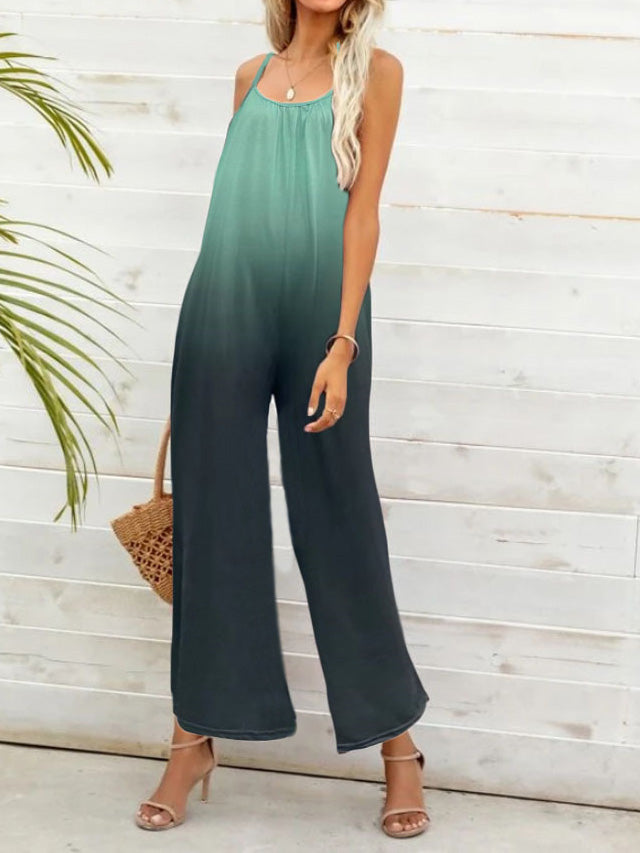 Women's Jumpsuits Casual Gradient Sling Sleeveless Jumpsuit