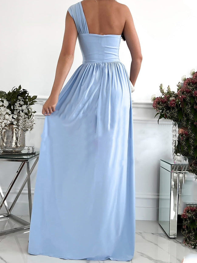 Women's Dresses Simple Sleeveless Off Shoulder Slit Dress