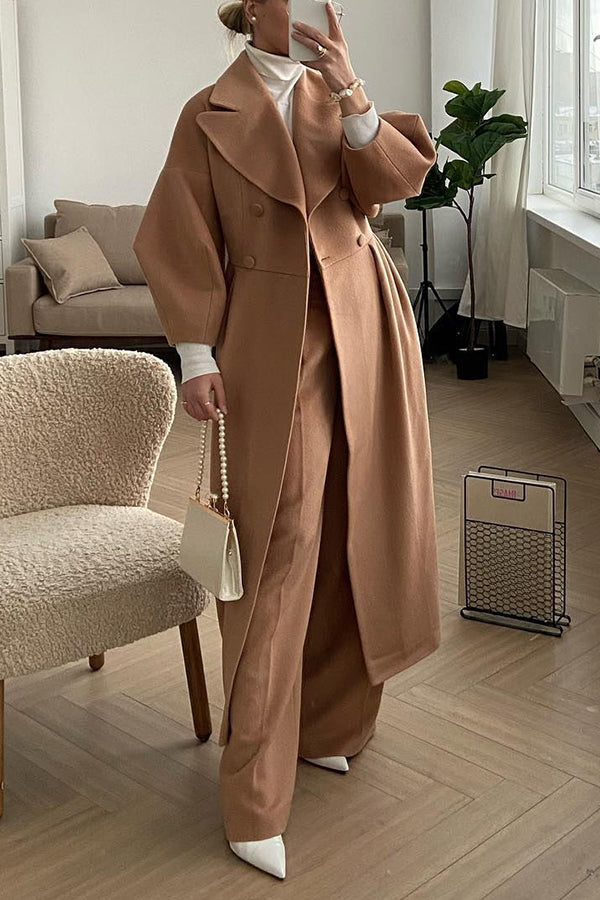 Winter Glam Contour Turndown Collar Maxi Coat