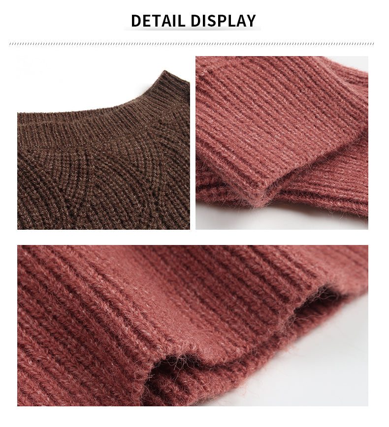 Off Shoulder Knit Color Block Casual Sweater