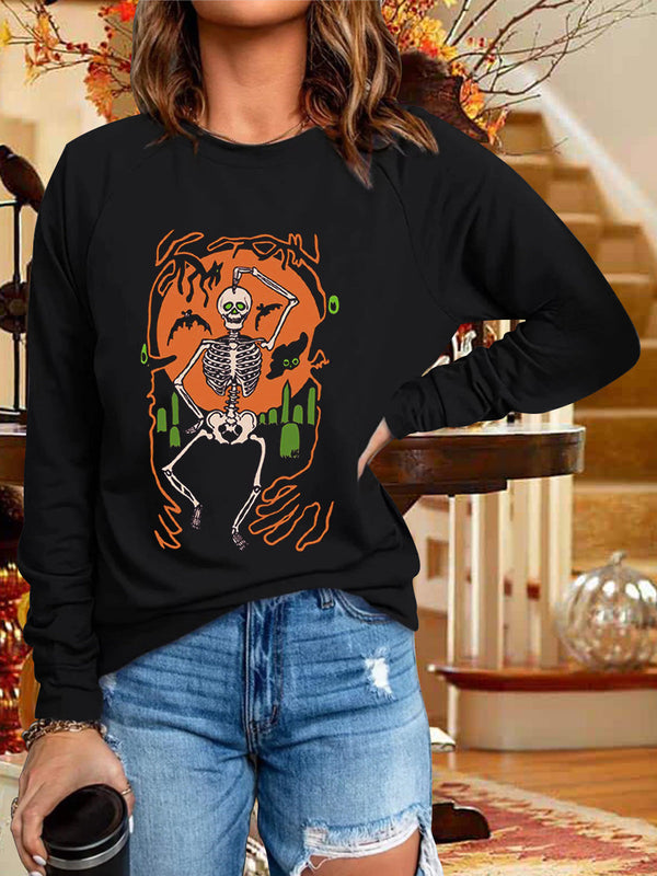 Women's T-Shirts Printed Round Neck Long Sleeve T-Shirt