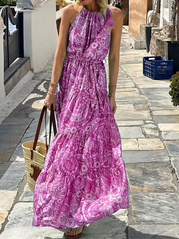 Women's Dresses Boho Print Halterneck Sleeveless Dress