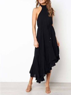 Backless Irregular Hem Granada Midi Dress - Landing Closet