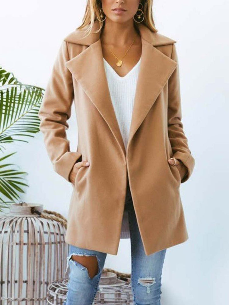 Fashion Spring Pocket Teina Coat Camel - Landing Closet