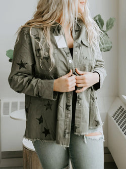 Casual Button Down Drawstring Waist Jacket