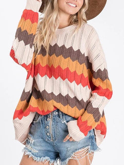 翻译0914 Zigzag Stripe Hit Color Sweater