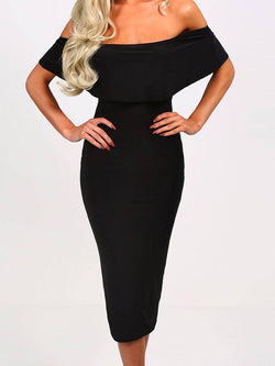 Off Shoulder Layered Body-con Sexy Dress - Landing Closet