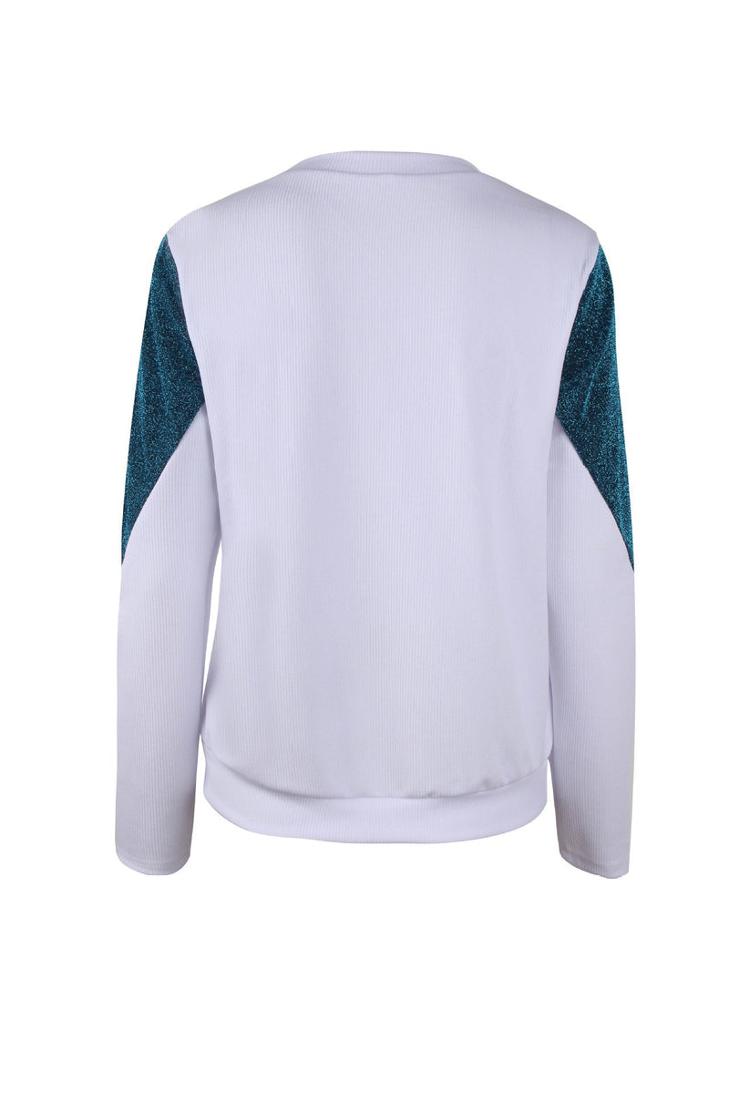 Long Sleeves Round Neck Stitching Top