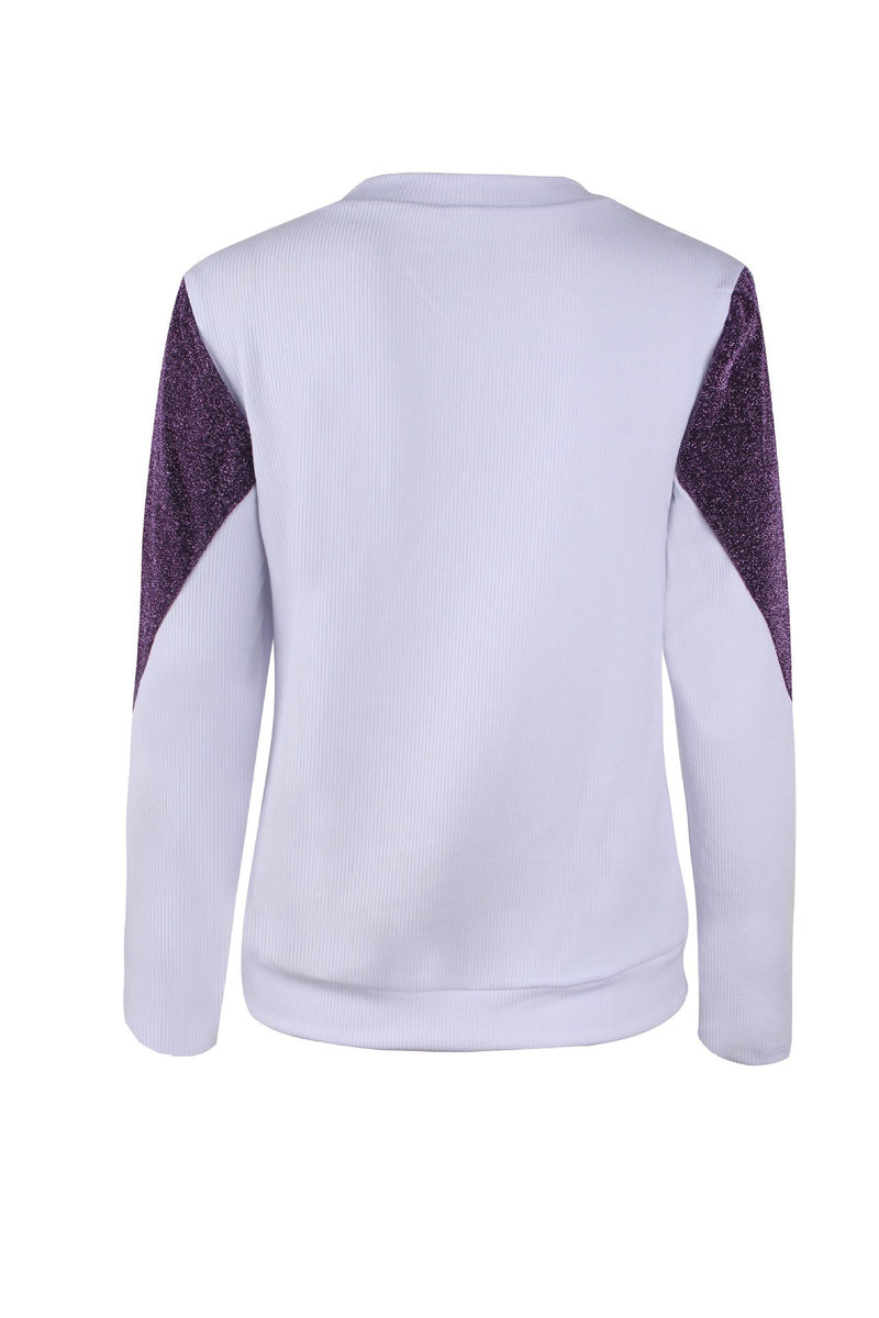 Long Sleeves Round Neck Stitching Top