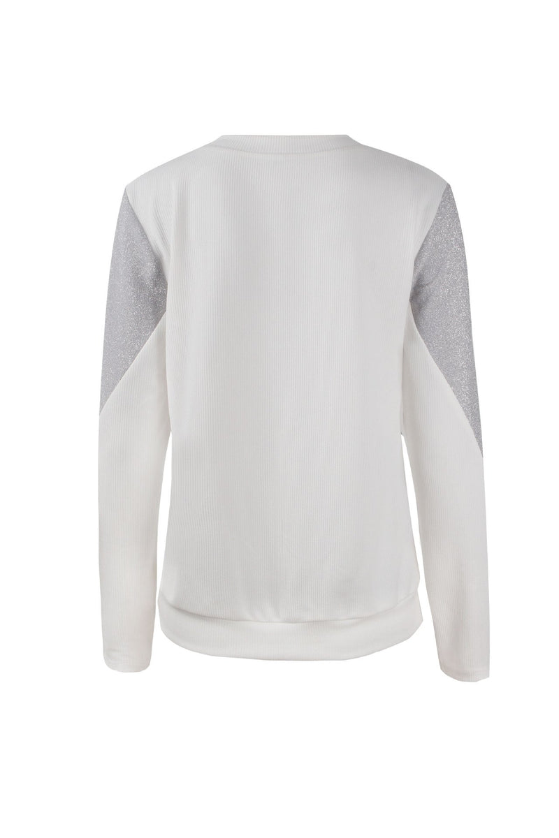 Long Sleeves Round Neck Stitching Top