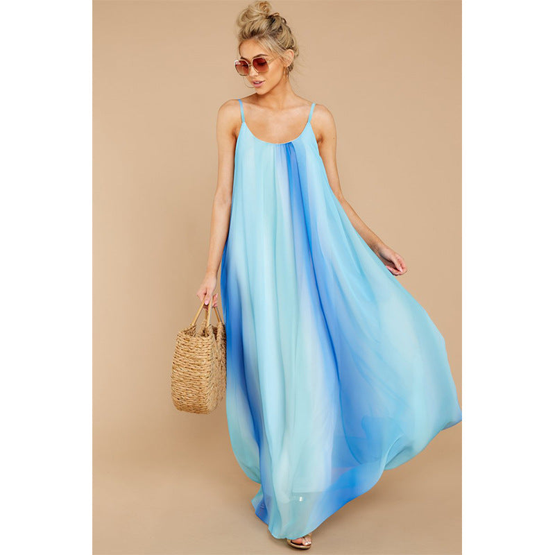 Sleeveless Spaghetti Strap Casual Long Maxi Dress