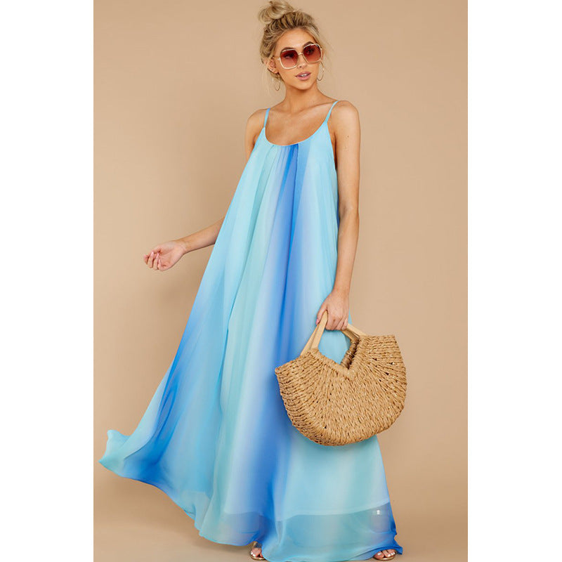 Sleeveless Spaghetti Strap Casual Long Maxi Dress