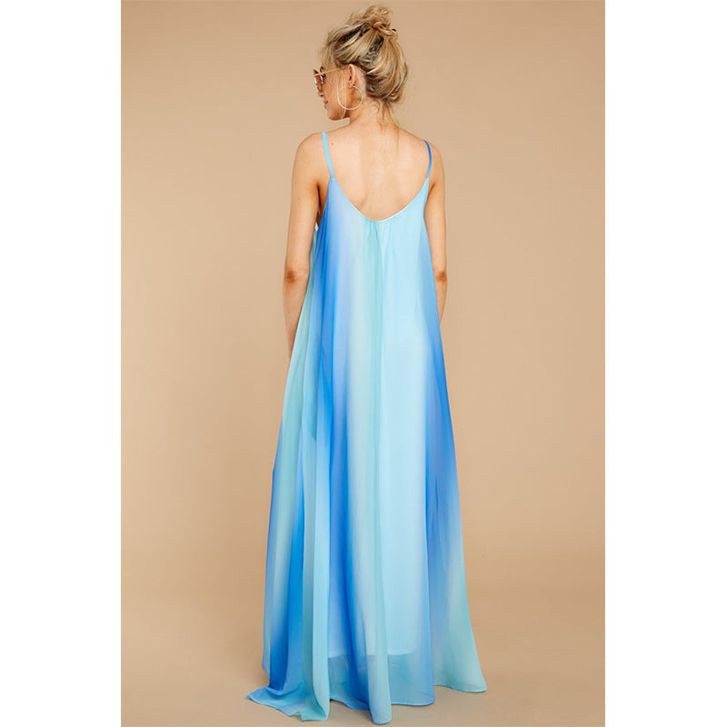 Sleeveless Spaghetti Strap Casual Long Maxi Dress