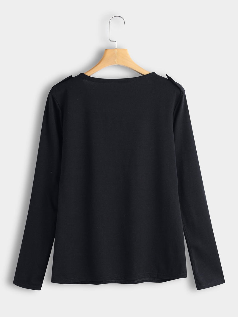 7/25 Long Sleeves V-neck Casual T-shirt - Landing Closet