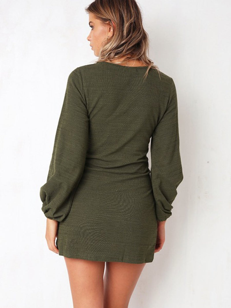 Casual Bodycon Long Sleeve Mini  Dress - Landing Closet