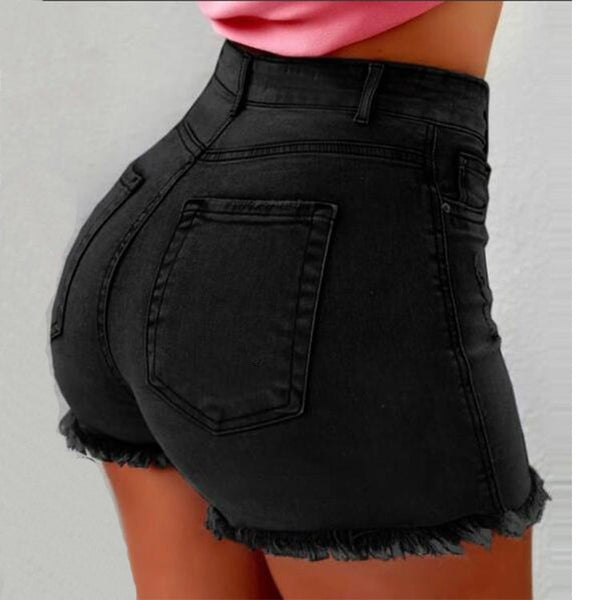 High Waist Denim Mini Shorts