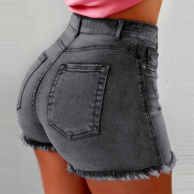 High Waist Denim Mini Shorts