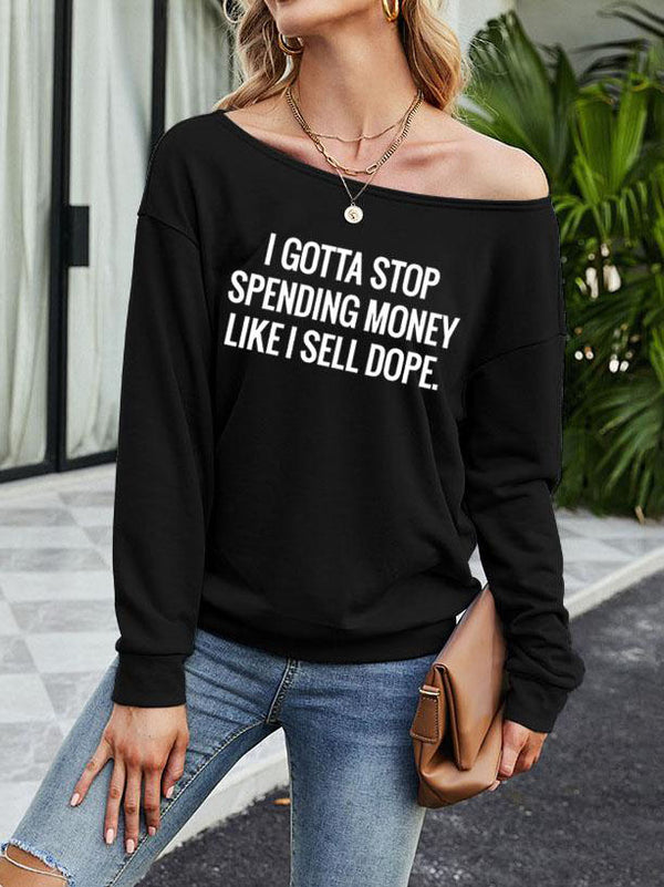 Casual Long Sleeve Letter Printed Sweatshirt