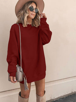 Casual Solid Color Long Sleeve Crew Neck Sweatshirt