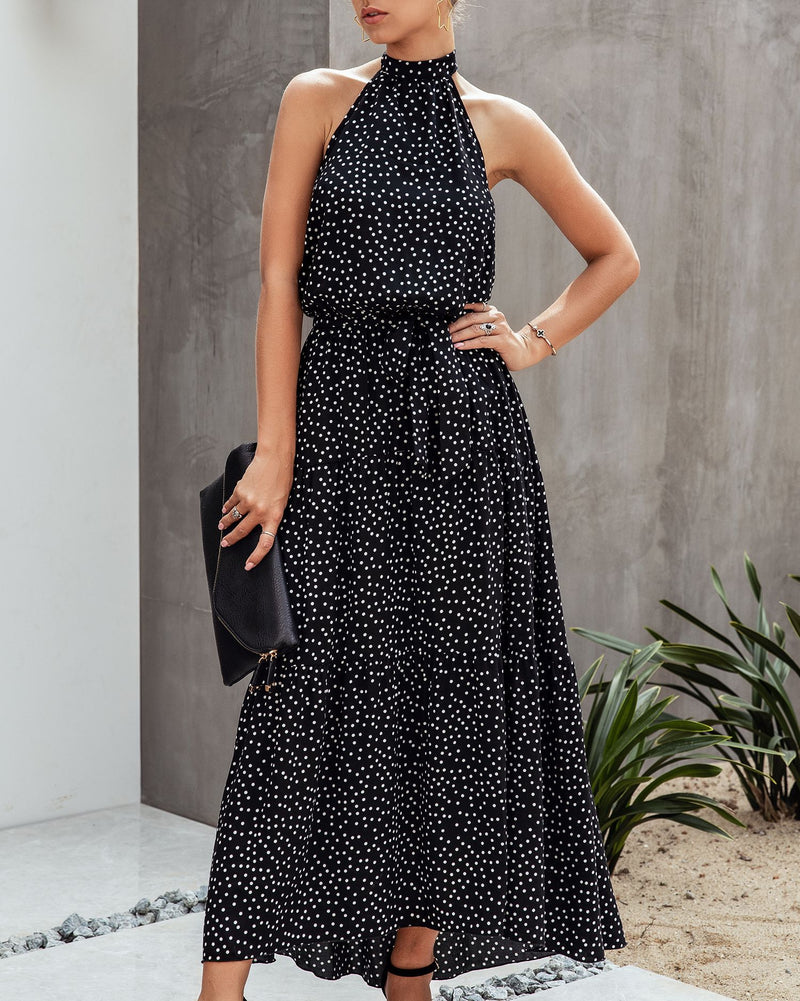 Halter Neck Backless Maxi Dress