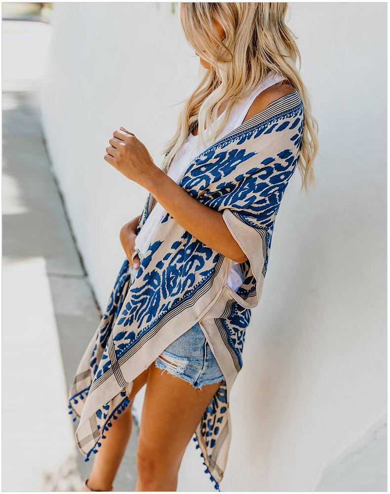 Fashion Kimono Tassel Beach Cover up