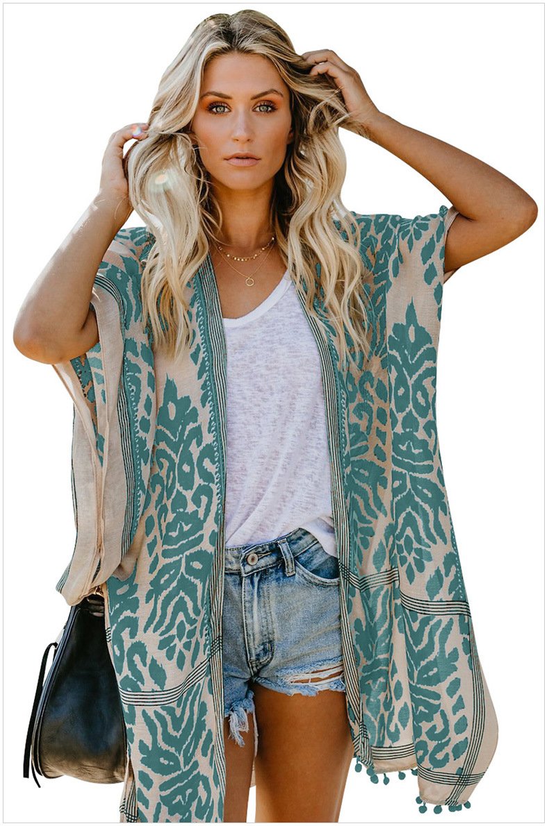 Fashion Kimono Tassel Beach Cover up