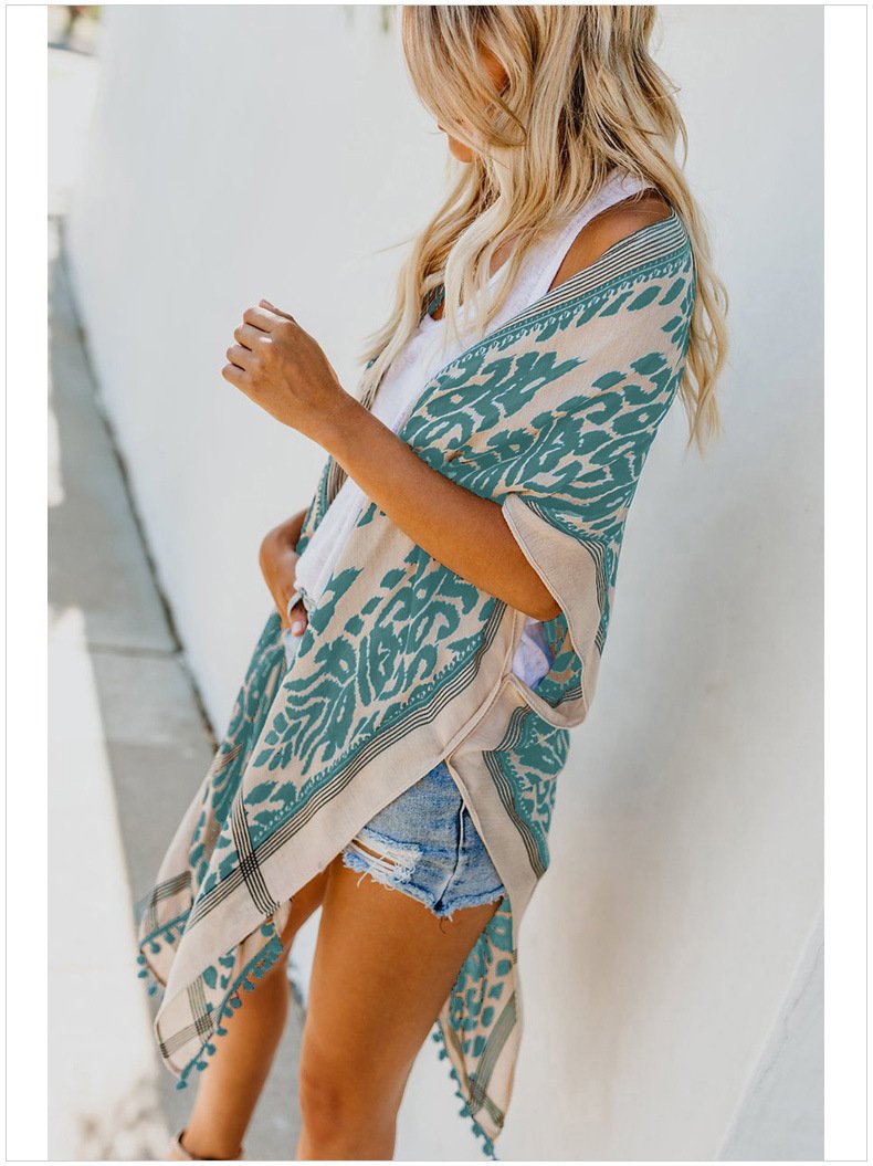 Fashion Kimono Tassel Beach Cover up