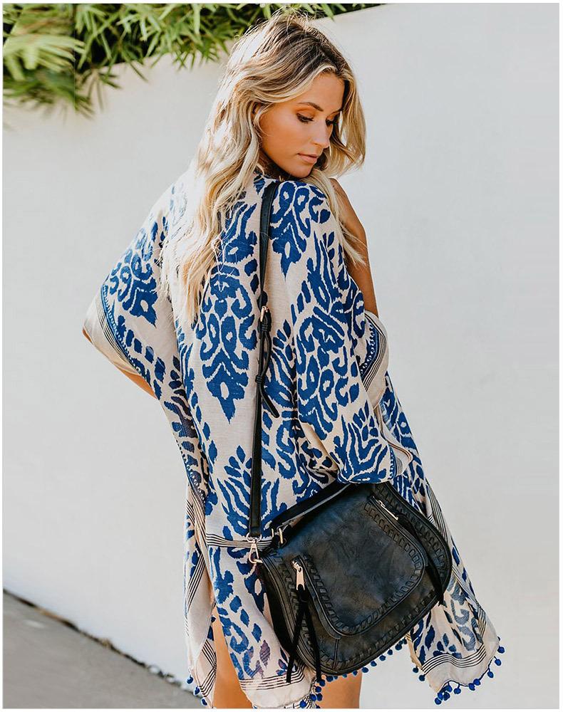 Fashion Kimono Tassel Beach Cover up