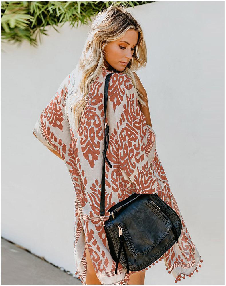 Fashion Kimono Tassel Beach Cover up