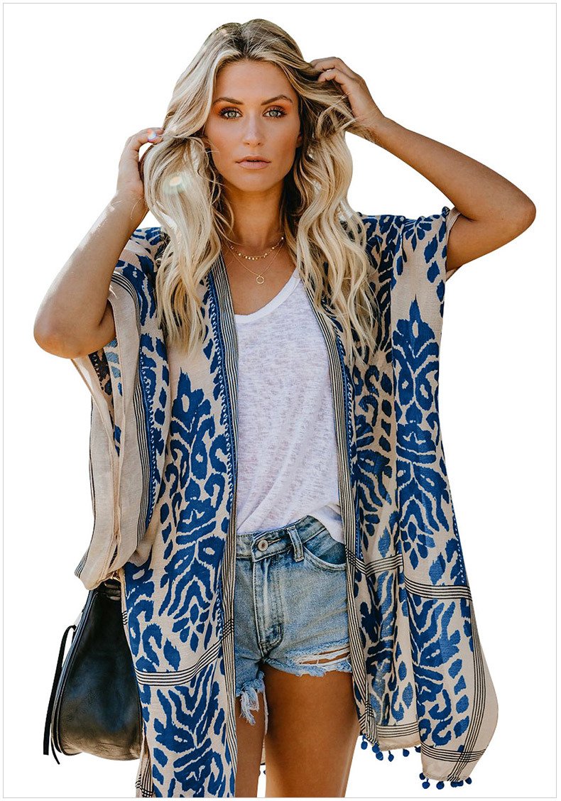 Fashion Kimono Tassel Beach Cover up