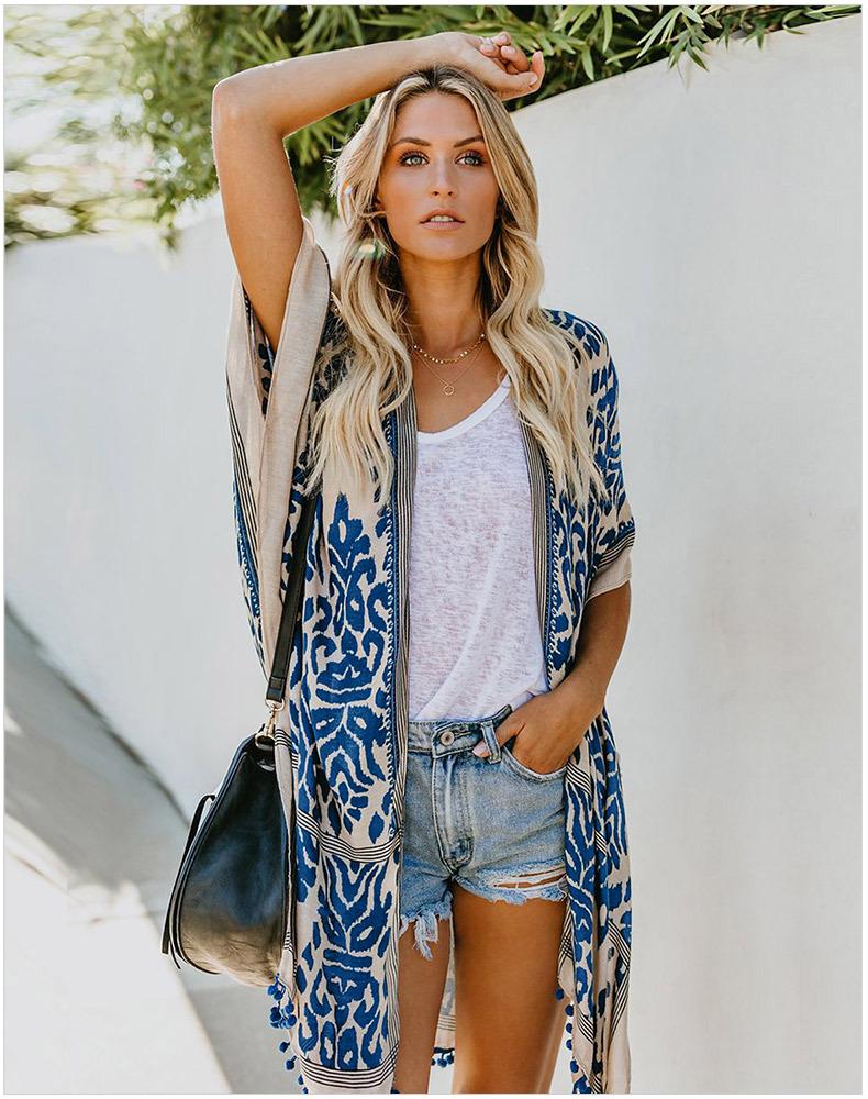 Fashion Kimono Tassel Beach Cover up