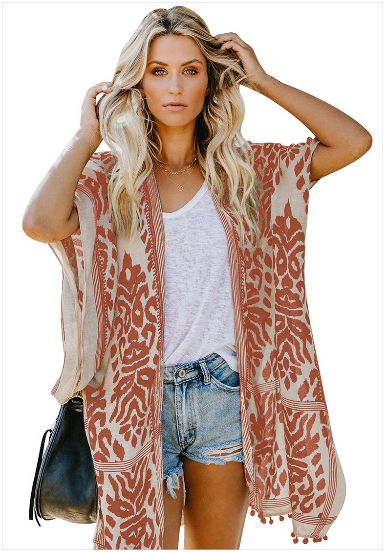 Fashion Kimono Tassel Beach Cover up