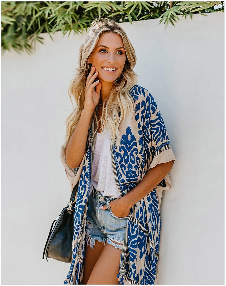 Fashion Kimono Tassel Beach Cover up