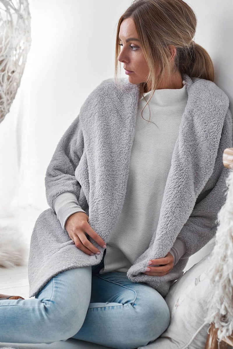 Long Sleeve Plain Hooded Sweater