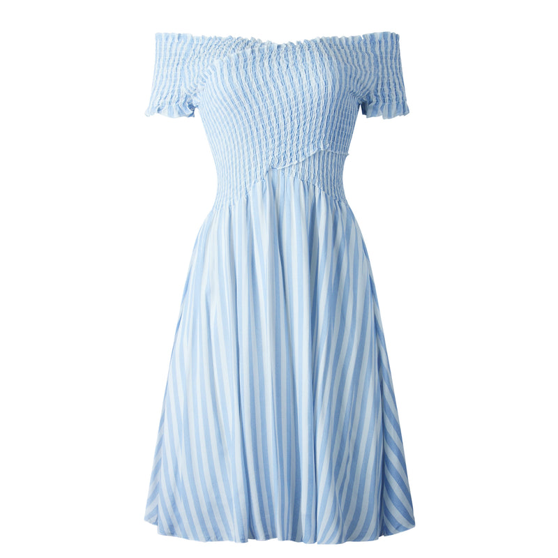 Women's Off Shoulder Stripe Dresses