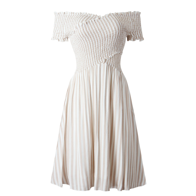 Women's Off Shoulder Stripe Dresses