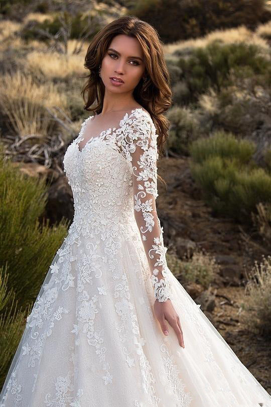 Lace Wedding Long Sleeve Gown