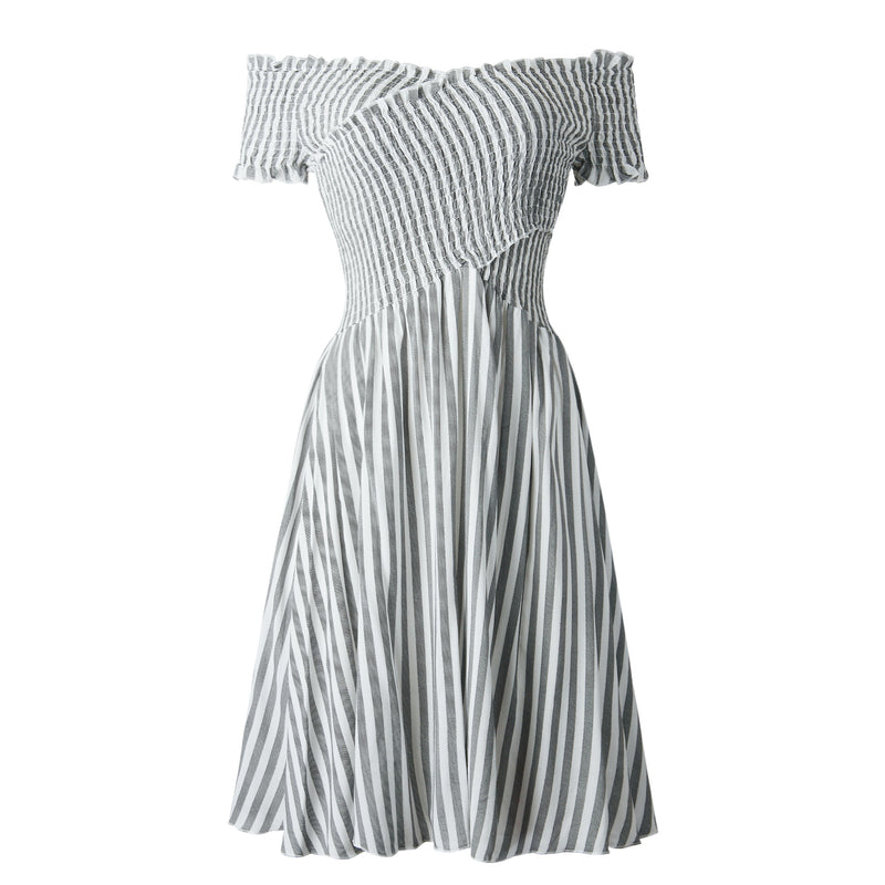 Women's Off Shoulder Stripe Dresses