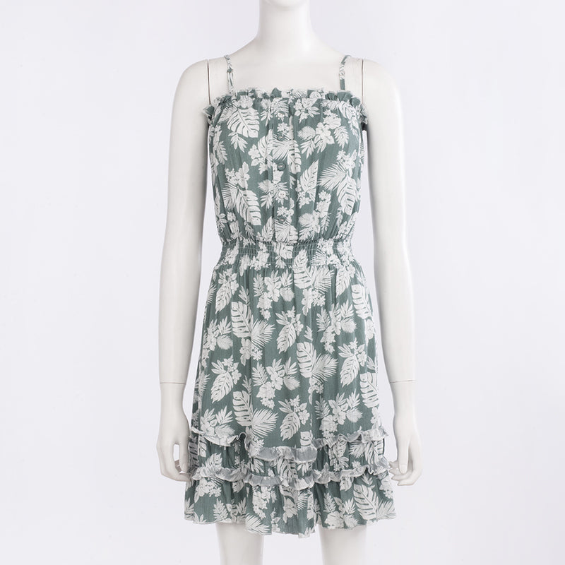 Floral Ruffle Hem Slip Dress