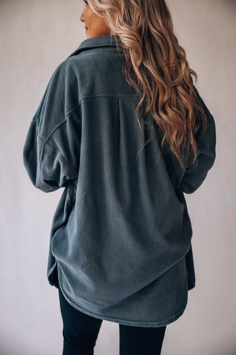 Collar Button Down Oversized Shirt Jacket