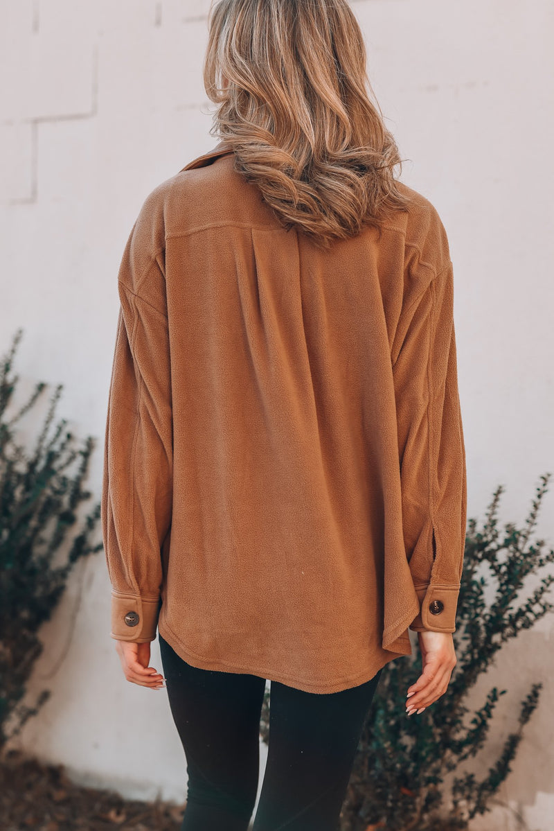 Collar Button Down Oversized Shirt Jacket